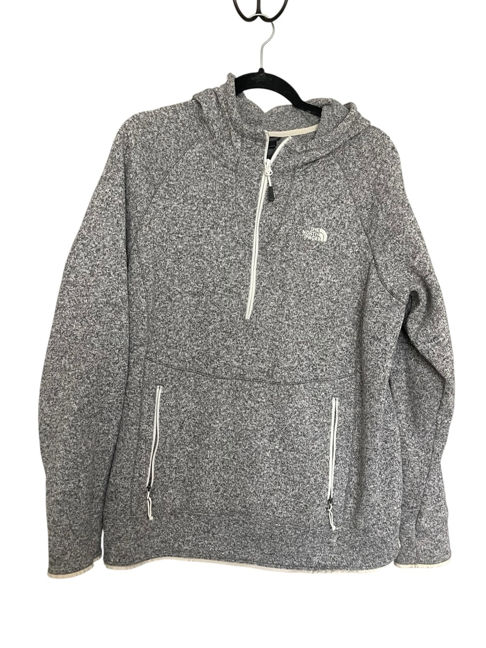 The North Face Gray Marled Half-Zip Hoodie Pullover